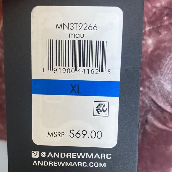 3/$45 Andrew Marc top sport duller pink velvet pull on stretch long sleeve XL - Picture 12 of 17